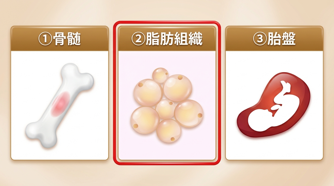 幹細胞を採取しやすい3箇所