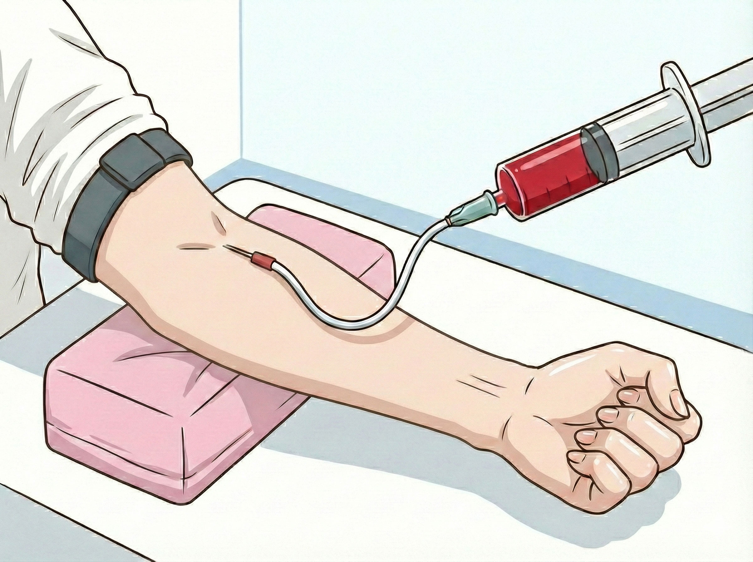 小量の血液を採血します